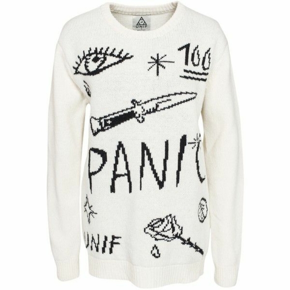 Unif No WiFi Large Unisex Cream Sweater NWOT 🖤